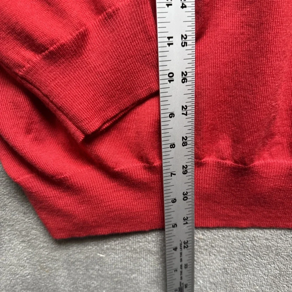 polo golf ralph lauren Henley Sweater Mens XXL Red Merino Wool‎ Embroidered Logo